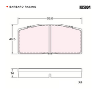 Barbaro Racing KD5004 C-02 14mm Front Brake Pads