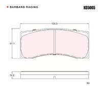 Barbaro Racing KD5005 C-01 14.2mm Front Brake Pads