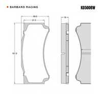 Barbaro Racing KD5008W RS-652 18mm Brake Pads - AP Racing CP9660, Alcon TA6