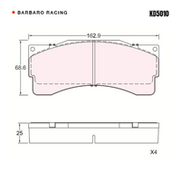 Barbaro Racing KD5010 C-01 25mm Front Brake Pads - AP Racing CP9665 / CP6665,   AP Racing CP9665-2S7L / CP9665-3S7L