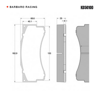 Barbaro Racing KD5010D RS-652 25mm Front Brake Pads - AP Racing CP9665, AP   Racing CP9665-2S7L / CP9665-3S7L