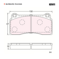 Barbaro Racing KD5011 C-01 18mm Front Brake Pads - Brembo GT4, Dicase X41 /   X42