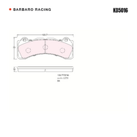 Barbaro Racing KD5016 C-01 16mm Front Brake Pads - Brembo GT6, Dicase X61 /   X62