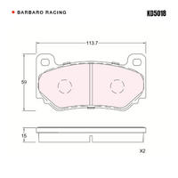 Barbaro Racing KD5018 S-01 15mm Front Brake Pads - AP Racing CP7600, Dicase   D45, AP Racing CP7600 family