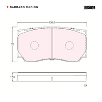 Barbaro Racing KD5019 C-02 17.6mm Front Brake Pads