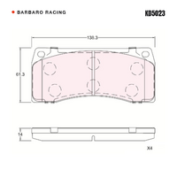 Barbaro Racing KD5023 C-02 14mm Front Brake Pads - Endless EC671, Endless   EC671 reference family