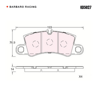 Barbaro Racing KD5027 RS-635 14mm Rear Brake Pads - Brembo Ferrari 488 rear