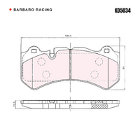 Barbaro Racing KD5034 C-02 15.5mm Front Brake Pads - Brembo GT6, Dicase X61 /   X62