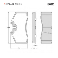 Barbaro Racing KD5035 S-01 16.5mm Front Brake Pads - StopTech ST40, StopTech   ST40 using1204 profile, nominal18mm