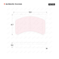 Barbaro Racing KD5038 C-01 15.5mm Front Brake Pads - TT Sport TT8611
