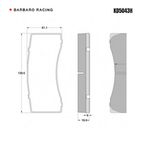 Barbaro Racing KD5043H RS-635 19.9mm Front Brake Pads