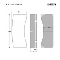 Barbaro Racing KD5043W RS-635 25mm Front Brake Pads