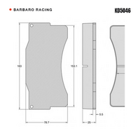 Barbaro Racing KD5046 RS-652 25mm Front Brake Pads - AP Racing CP6269 / CP7269