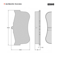 Barbaro Racing KD5048 RS-635 25mm Front Brake Pads - Brembo GT race caliper