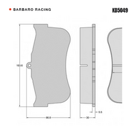 Barbaro Racing KD5049 RS-635 30mm Front Brake Pads - Brembo GT race caliper