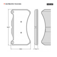 Barbaro Racing KD5050 C-02 15.4mm Front Brake Pads - Alcon CAR99