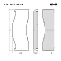 Barbaro Racing KD5055 S-01 16.4mm Front Brake Pads - Rotora 6-piston