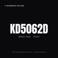 Barbaro Racing KD5062D RS-652 Front Brake Pads - Brembo GT 6-piston