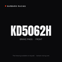 Barbaro Racing KD5062H RS-652 Front Brake Pads - Brembo GT 6-piston