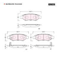 Barbaro Racing KD6036 C-01 16mm Rear Brake Pads - Chevrolet Camaro, Cadillac   SRX / CTS