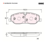 Barbaro Racing KD6062 C-01 17mm Front Brake Pads - Land Rover Range Rover /   Discovery 3 / Discovery 4 / Discovery IV