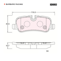 Barbaro Racing KD6063 S-01 16.7mm Rear Brake Pads - Land Rover Discovery 3 /   Discovery 4, Nissan Almera II / Pulsar VII