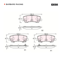 Barbaro Racing KD6104 C-01 16.5mm Rear Brake Pads - Ford Mustang