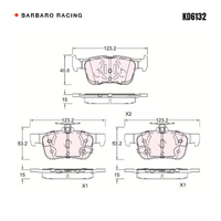 Barbaro Racing KD6132 C-01 15mm Rear Brake Pads - Lincoln Corsair / MKX / MKZ,   Ford Kuga / Edge