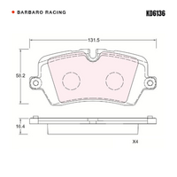 Barbaro Racing KD6136 C-01 16.4mm Rear Brake Pads - Land Rover Range Rover /   Discovery 5