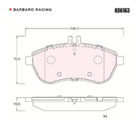 Barbaro Racing KD6163 C-01 19.5mm Front Brake Pads - Mercedes-Benz C-Class /   E-Class / SLK