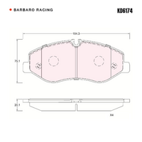 Barbaro Racing KD6174 C-01 20.1mm Front Brake Pads - Mercedes-Benz V-Class /   Vito