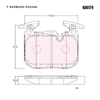 Barbaro Racing KD6179 RS-652 16.9mm Front Brake Pads - BMW M4 / M2 / 4 Series /   3 Series / 1 Series