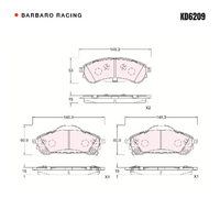 Barbaro Racing KD6209 C-01 15mm Rear Brake Pads - Ford Everest