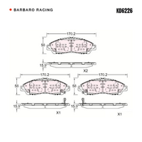 Barbaro Racing KD6226 S-01 15.9mm Front Brake Pads - Acura MDX, Cadillac XT5 /   XT6