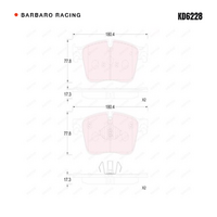 Barbaro Racing KD6228 C-01 17.3mm Front Brake Pads - Jaguar XE