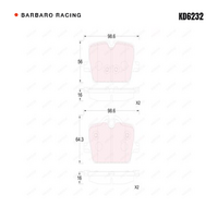 Barbaro Racing KD6232 C-01 16mm Rear Brake Pads - BMW 3 Series