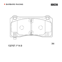 Barbaro Racing KD6236 C-01 14.9mm Front Brake Pads - Tesla Model 3