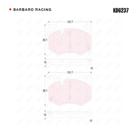 Barbaro Racing KD6237 C-01 15mm Front Brake Pads - Cadillac CT5
