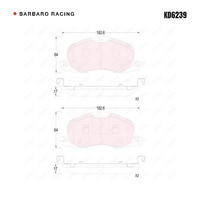 Barbaro Racing KD6239 C-01 17mm Front Brake Pads - Ford Explorer