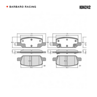 Barbaro Racing KD6242 S-01 15mm Rear Brake Pads - Tesla Model 3 / Model Y