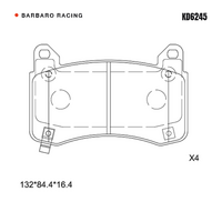 Barbaro Racing KD6245 C-01 16.4mm Front Brake Pads - Tesla Model 3 / Model Y