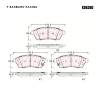 Barbaro Racing KD6360 C-01 16.6mm Front Brake Pads - Cadillac SRX