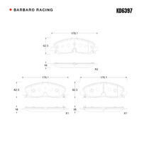 Barbaro Racing KD6397 C-01 16mm Front Brake Pads - Cadillac XT5 / XT6