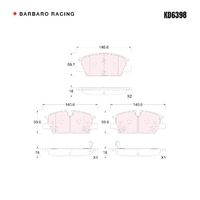 Barbaro Racing KD6398 C-01 18mm Front Brake Pads - Cadillac CT4