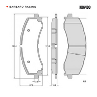 Barbaro Racing KD6400 S-01 16.2mm Front Brake Pads - Ford F-150
