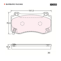 Barbaro Racing KD6553 C-01 16.6mm Front Brake Pads - Dodge Charger