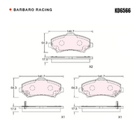 Barbaro Racing KD6566 C-01 17.8mm Front Brake Pads - Dodge Journey, Jeep   Wrangler