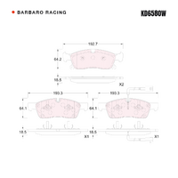 Barbaro Racing KD6580W C-01 18.5mm Front Brake Pads - Jeep Grand Cherokee,   Maserati Levante