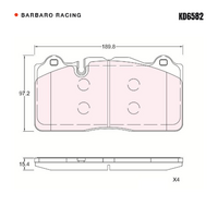 Barbaro Racing KD6582 CSI-01B 15.2mm Front Brake Pads - Brembo Ferrari 458   front, Ferrari 458 Italia / 488, Chevrolet Corvette