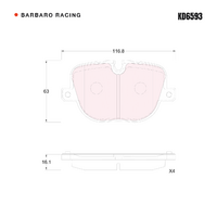 Barbaro Racing KD6593 C-01 16.1mm Rear Brake Pads - Land Rover Range Rover